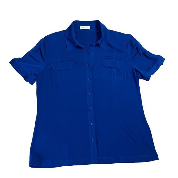 Soft Blue Short sleeve button down shirt - Picture 5 of 12